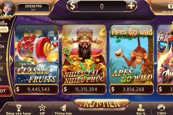 Trò chơi slot với biểu tượng jackpot và may mắn